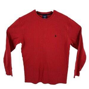 Polo Ralph Lauren Waffle Knit Thermal Red Shirt L Sleepwear Lounge Juniors